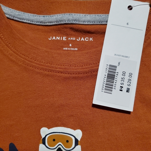 Janie & Jack Long Sleeve tee Size 6 - Picture 3 of 3